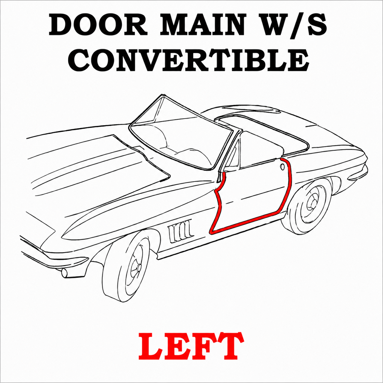 Weatherstrip Door Main Convertible Usa Left-63-67