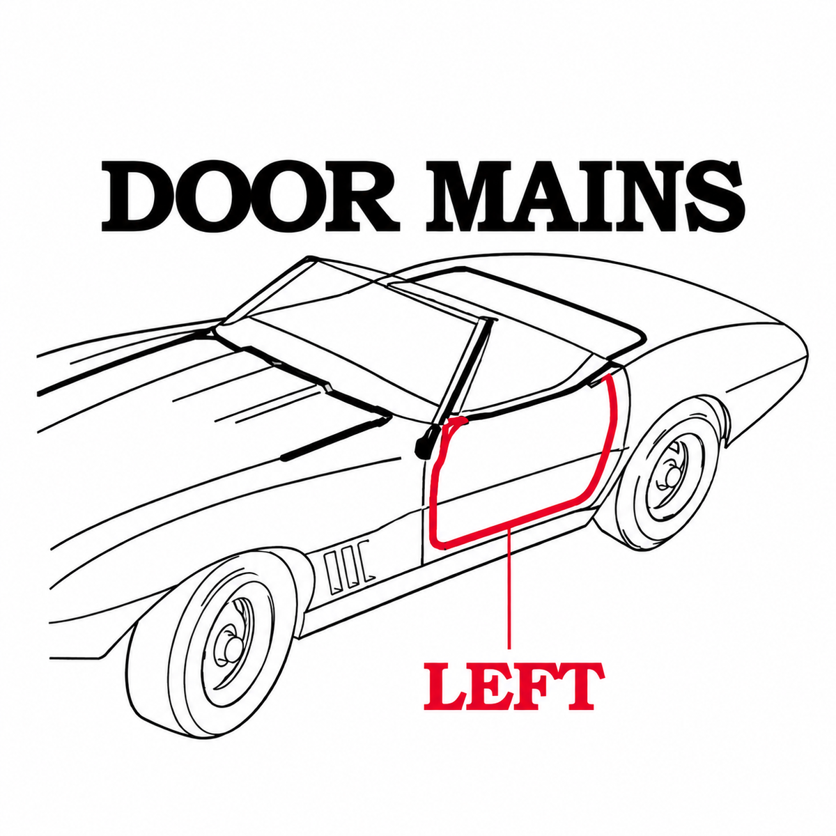 Weatherstrip Door Main Convertible Usa Left-69-75