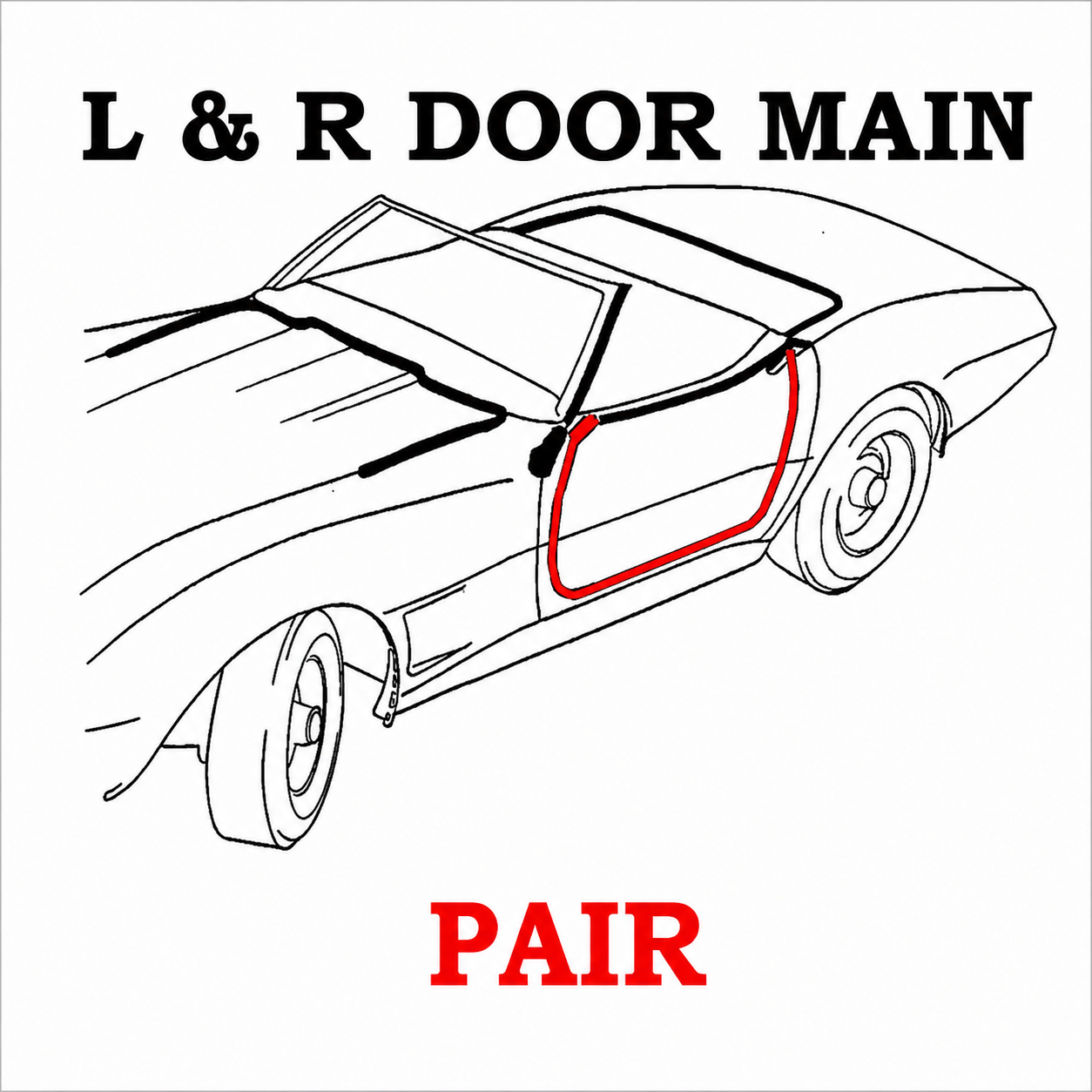 Weatherstrip Door Main Coupe And Convertible Usa Pair-68