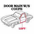 Weatherstrip Door Main Coupe USA Left-63-67