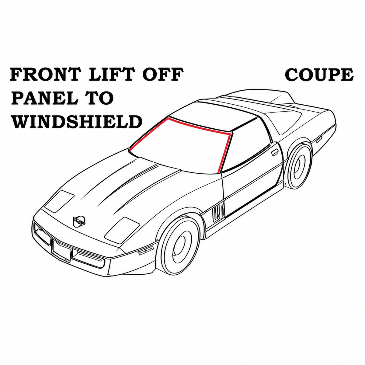 Weatherstrip Front Lift Off Panel To Windshield Coupe And Convertible Usa Each-84-96