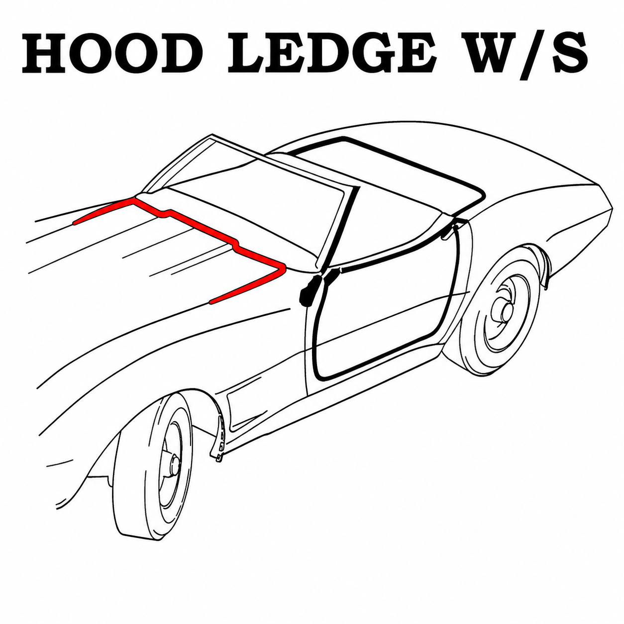 Weatherstrip Hood Ledge Usa-63-82