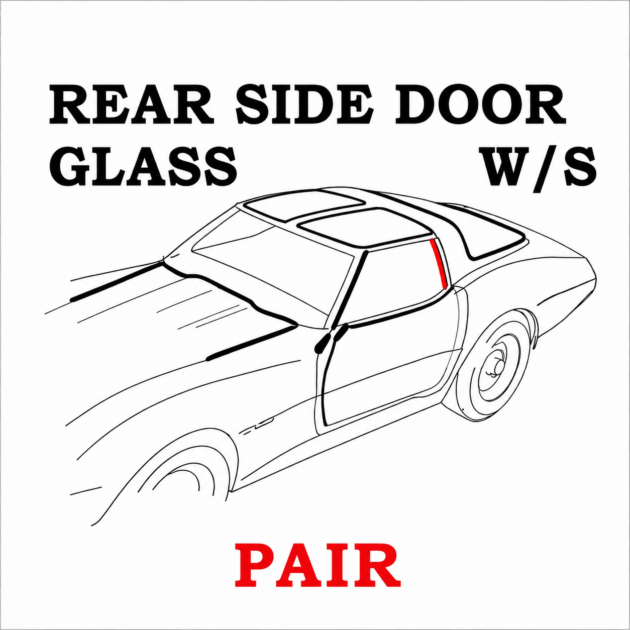 Weatherstrip Rear Side Door Glass-4Th Design Usa Pair-69L-77