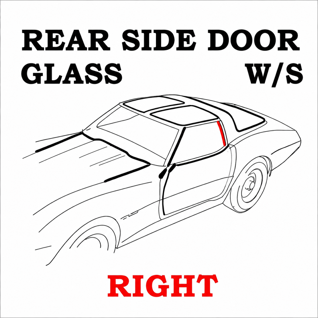 Weatherstrip Rear Side Door Glass Usa Right-78-82