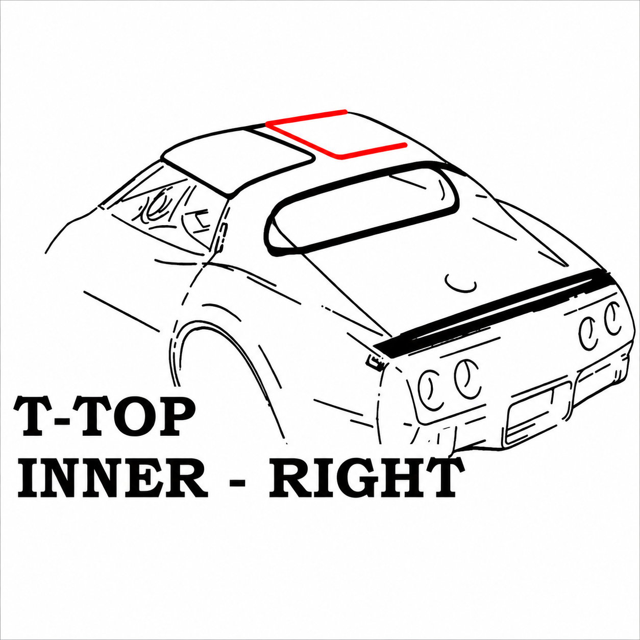 Weatherstrip T Top Inner Usa Right-68-69