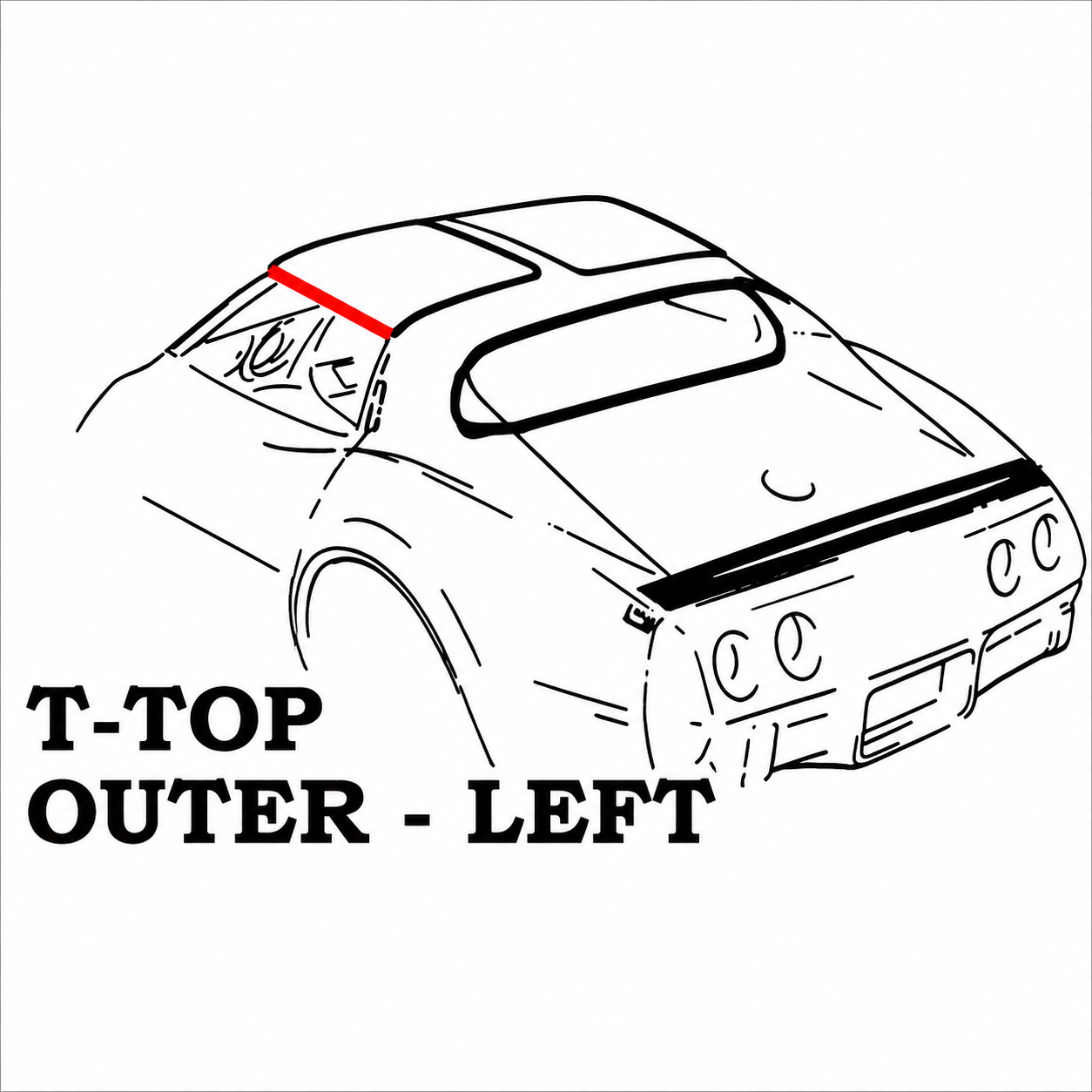 Weatherstrip T Top Outer Usa Left-68-69