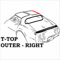 Weatherstrip T Top Outer Usa Right-68-69