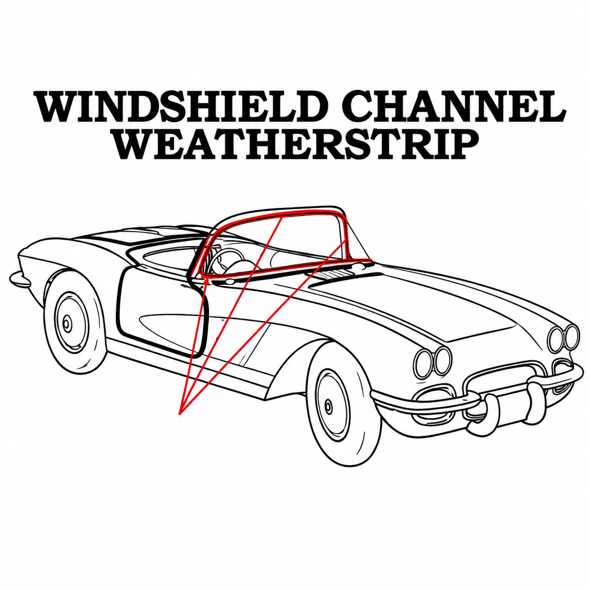 Weatherstrip Windshield Channel USA-53-55