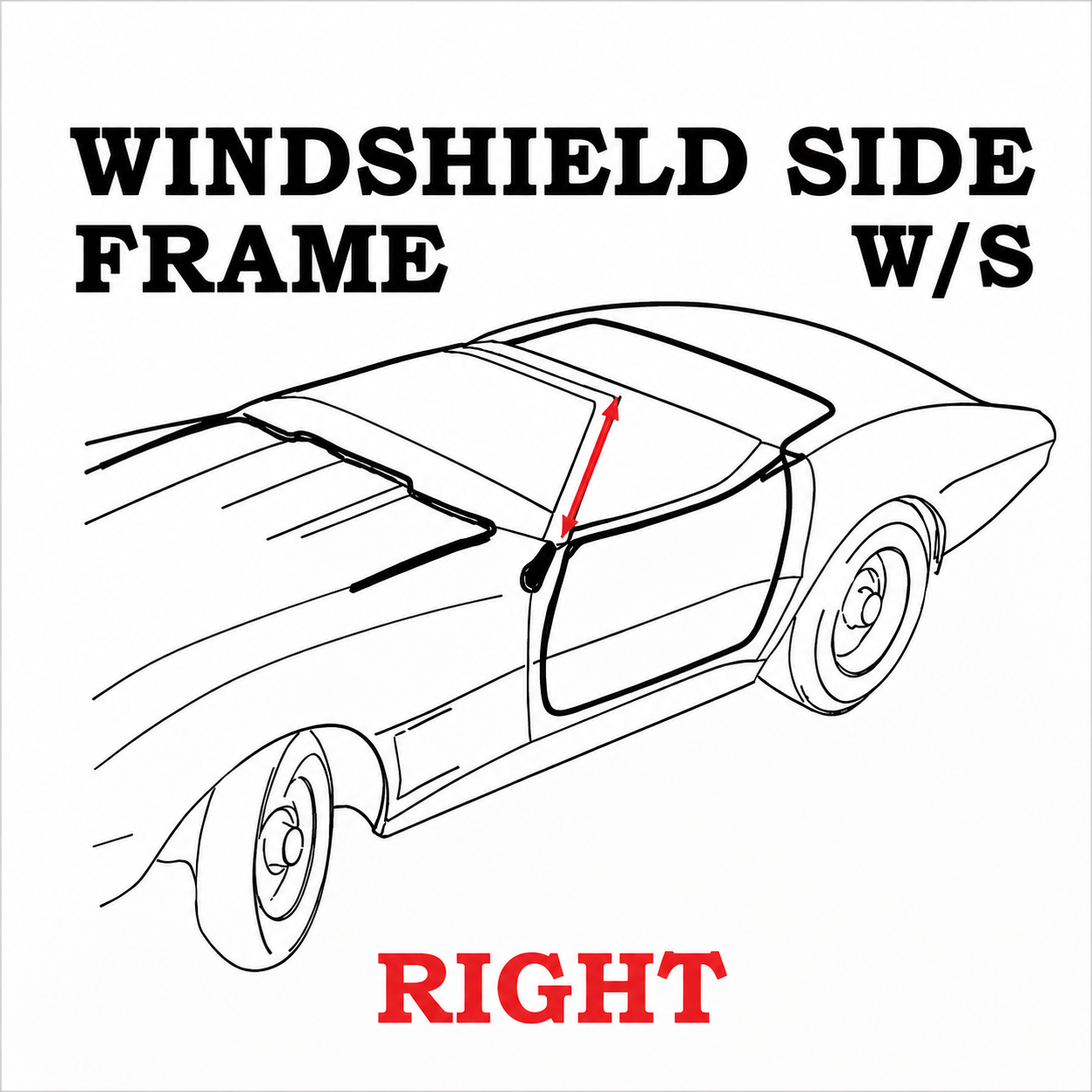 Weatherstrip Windshield Side Frame Pillar Post Usa Right-73-82