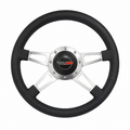 Wheel Steering Black Leather-4 Spoke-84-89