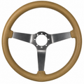 Wheel Steering Leather With Brushed Stainless Steel Spokes-77-79