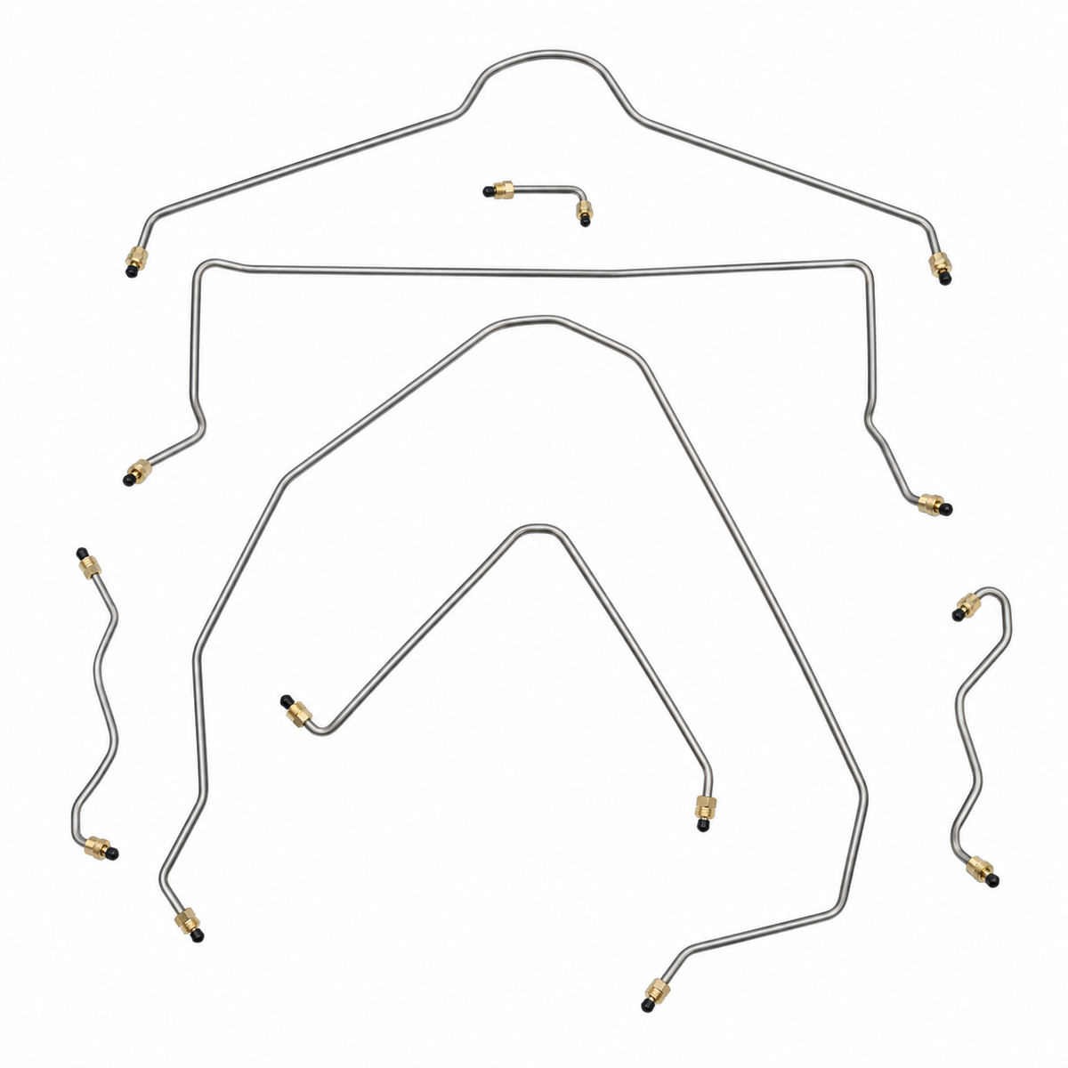 Brake Line Set-Stainless Steel-Standard-1/4 Inch-65