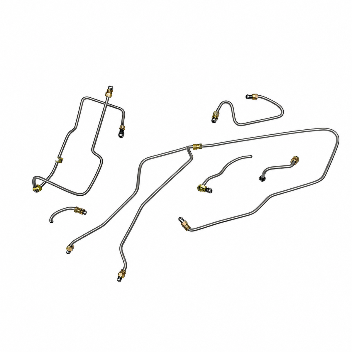 Brake Line Set-Steel Tubing-Standard Drum Brakes-56-62