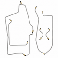Brake Line Set-Steel Tubing-Standard Drum Brakes-63-64