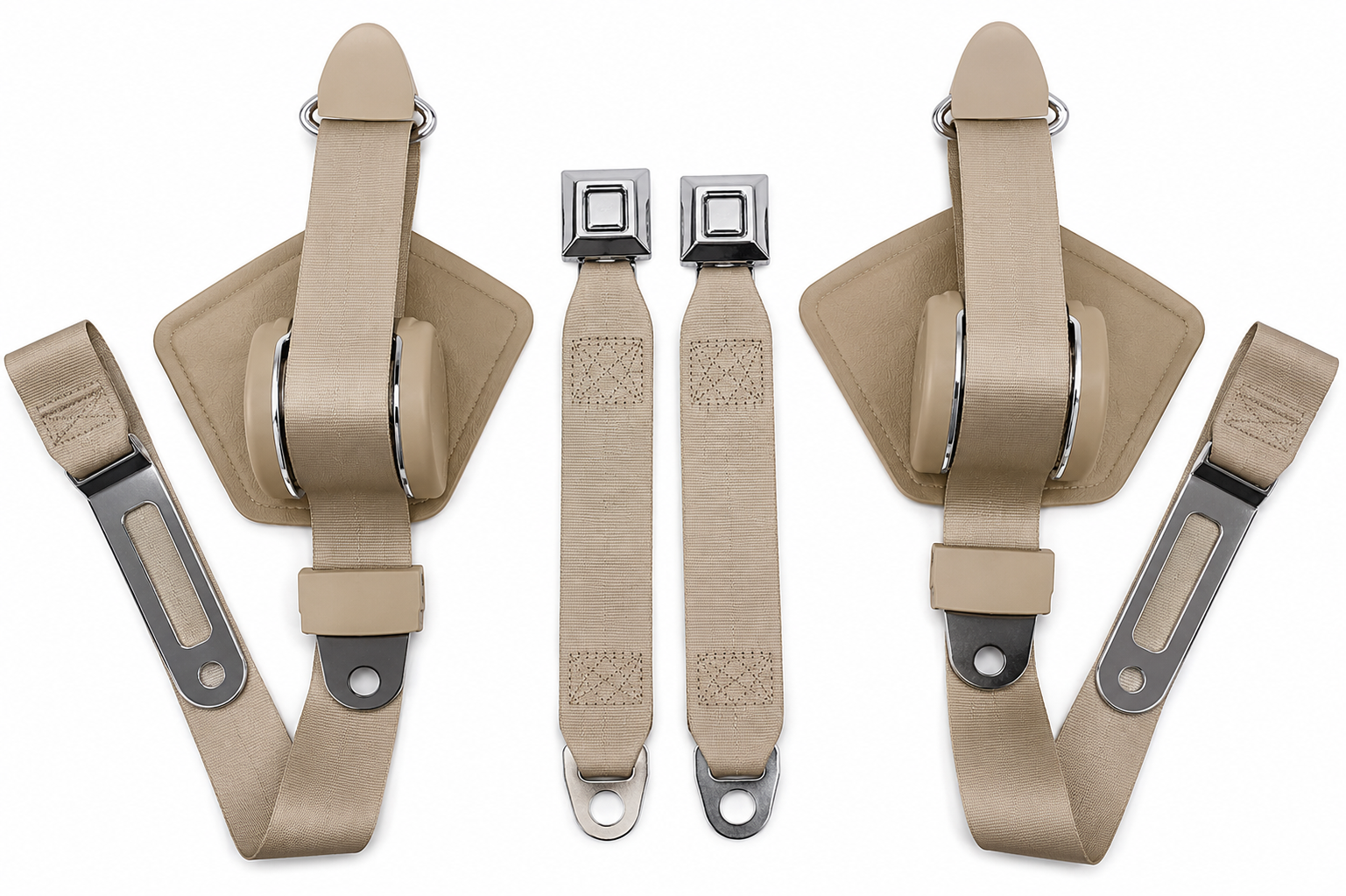 Seat Belt Set Single Retractor Starburst Buckle-84-96