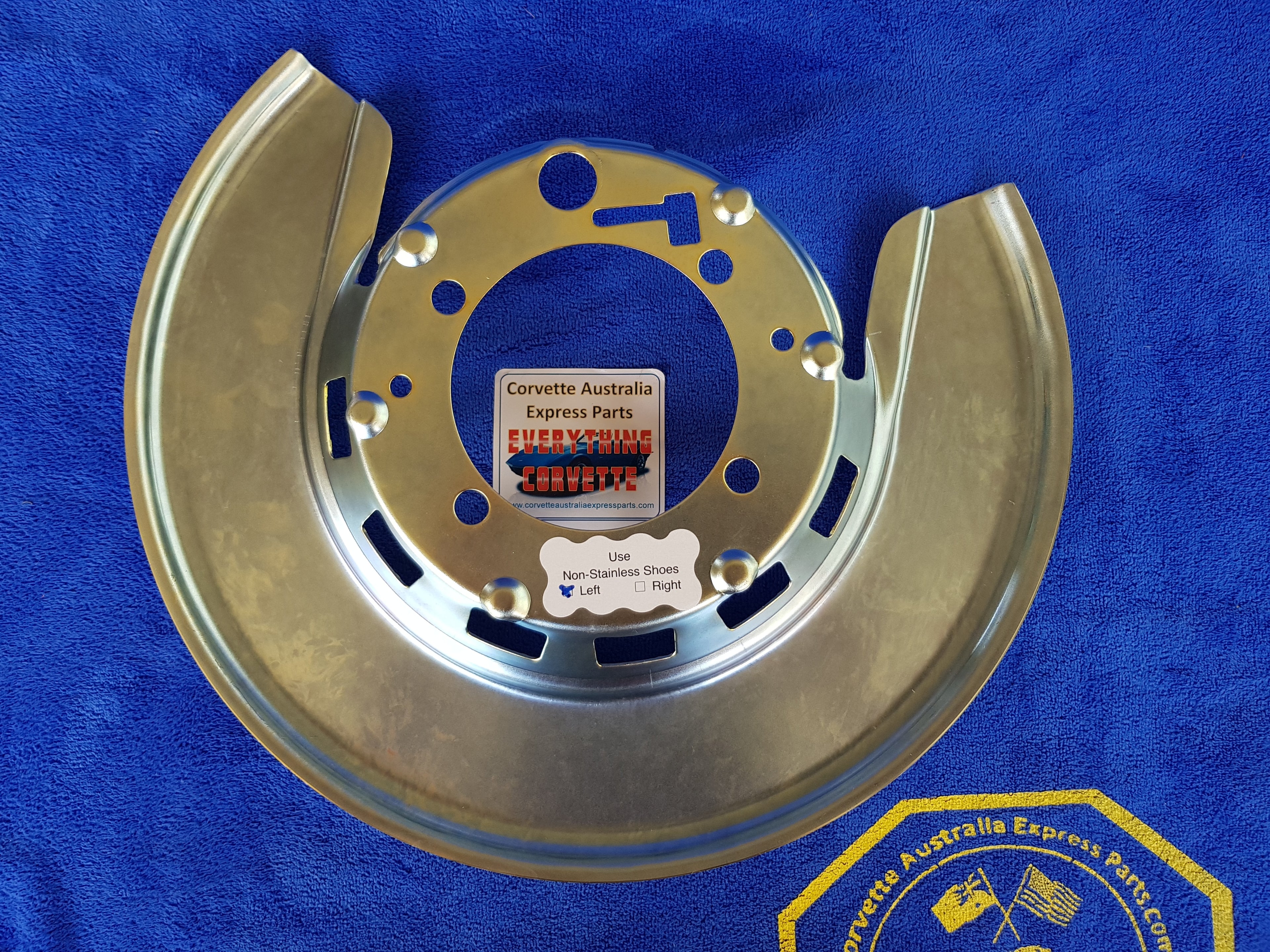 Shield Brake Backing Left Rear Silver-65-75