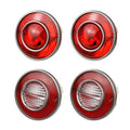 Taillights & Backup Reverse Lights Kit C3 73-79 - 4pcs - No Bulbs