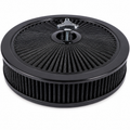 Air Cleaner & Filter Super Flow Through - Washable - 14'x3" Dia to fit 5-1/8th Carb Neck - Black