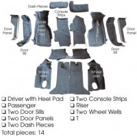 Carpet Set Complete Coupe Cut Pile Poly Back-88-89