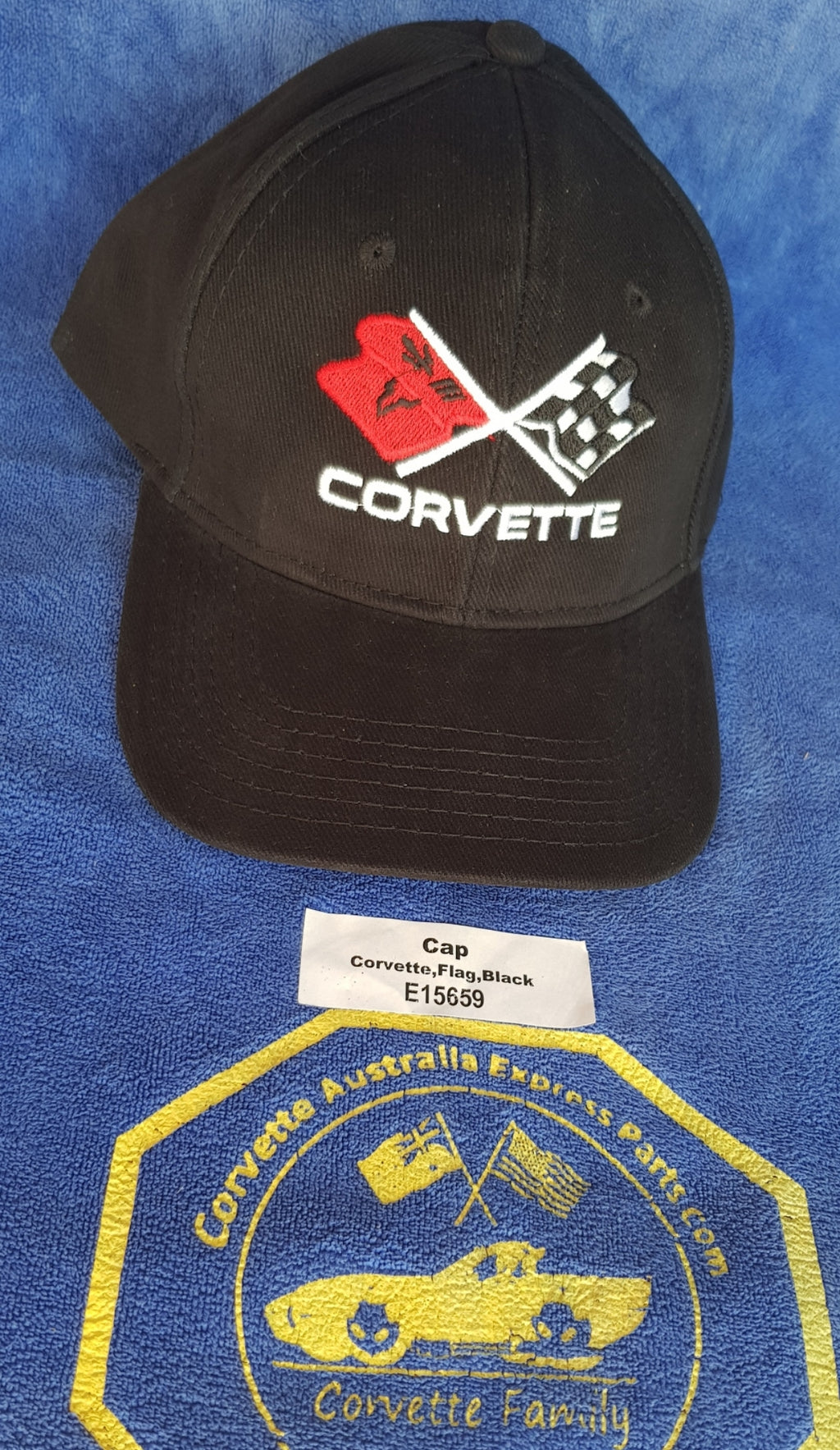 Cap Corvette Crossflag Black