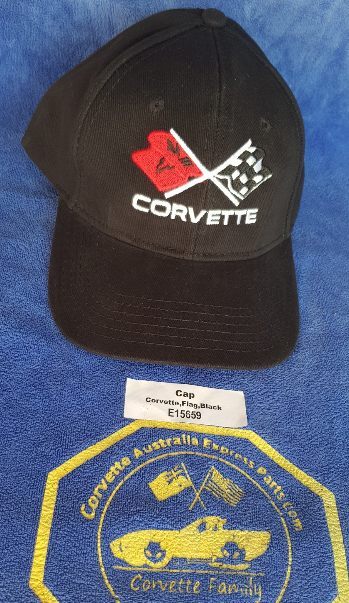 Cap Corvette Crossflag Black