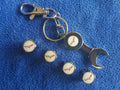 4Pcs/Set Car Logo Tire Valve Stem Caps With Wrench Keyring For Corvette