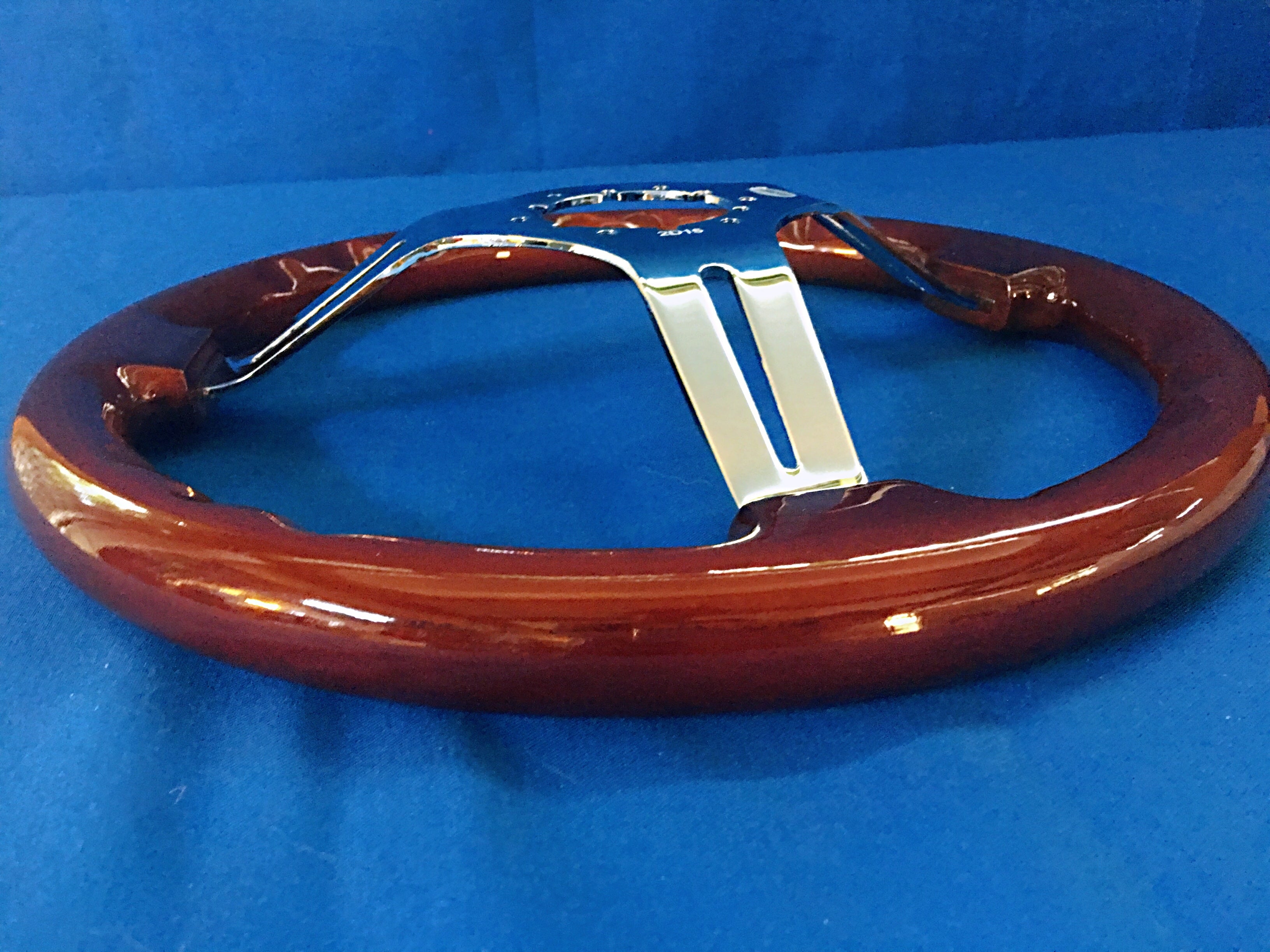 Wheel Steering Mahogany-14" With Chrome Plated Spokes-67-82