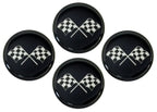 Emblem Set Wheel Cross Flag Black-2-Set Of 4