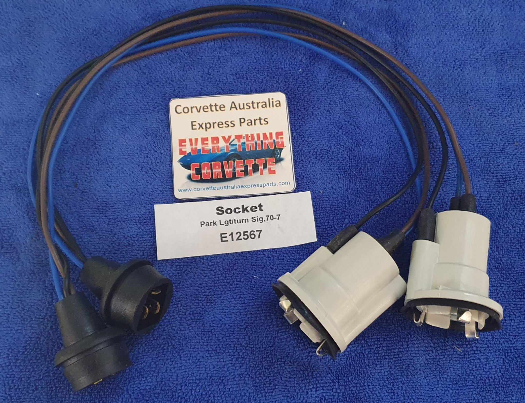 Socket Set Front Parking Turn Signal Lamp With Wiring And Connectors Pair-70-E77