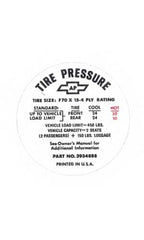 Decal Tire Pressure-68-72