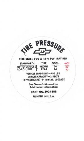 Decal Tire Pressure-68-72