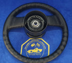Wheel Steering Black Leather-84-89