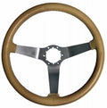 Wheel Steering Leather With Brushed Stainless Steel Spokes-77-79