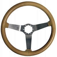 Wheel Steering Leather With Brushed Stainless Steel Spokes-77-79