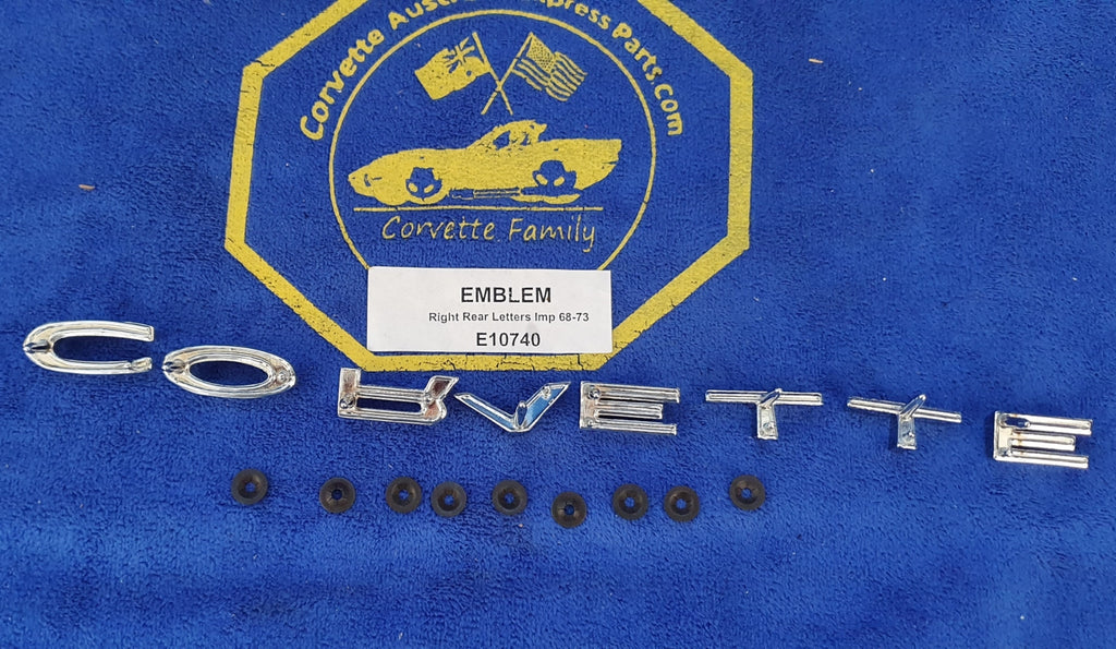 Emblem Set Rear Letters Corvette-8 Pieces Import-68-73