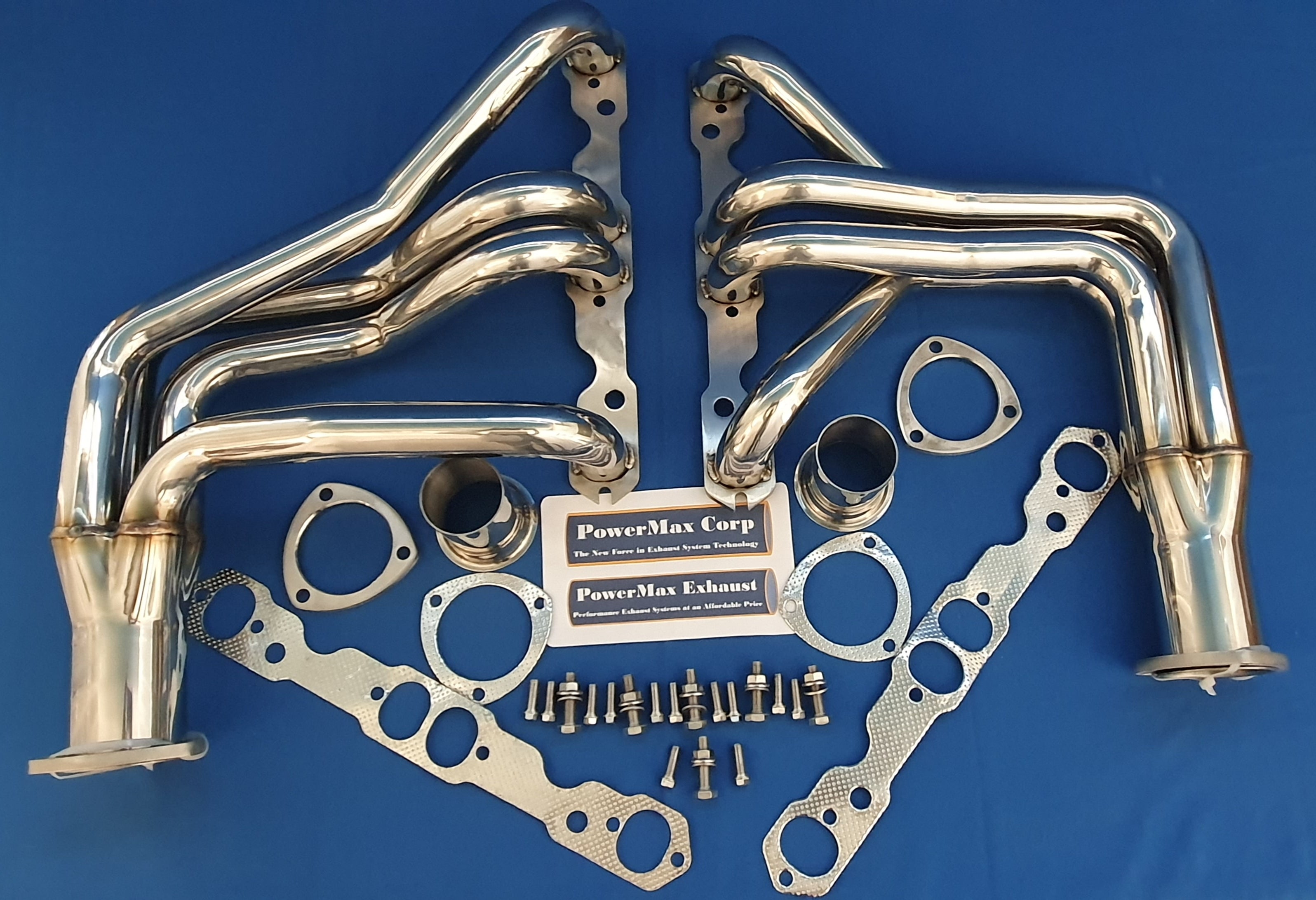 New Powermax Headers, Polished Stainless Steel C2 C3 Lhd Corvette Sb 63-82