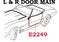 Weatherstrip Door Main Coupe And Convertible Usa Pair-68