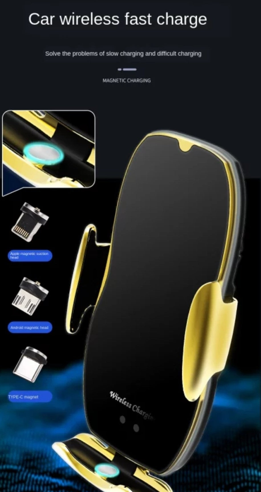 15W Car Bracket Magnetic Infrared Automatic Induction Car Wireless Charger H9 Car Holder Mobile Phone Wireless Charger