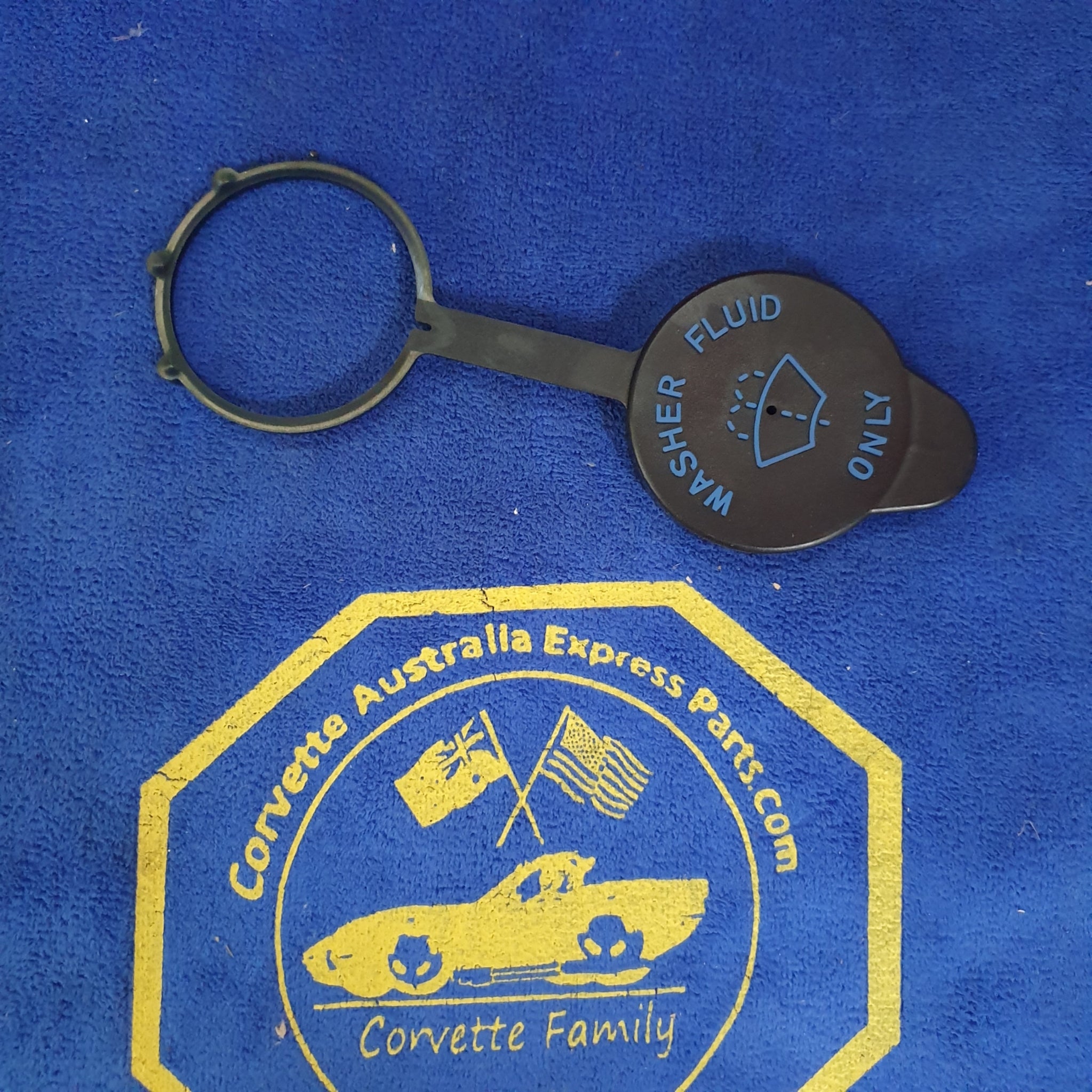 Cap Windshield Washer Bottle Blue Letters-84-96