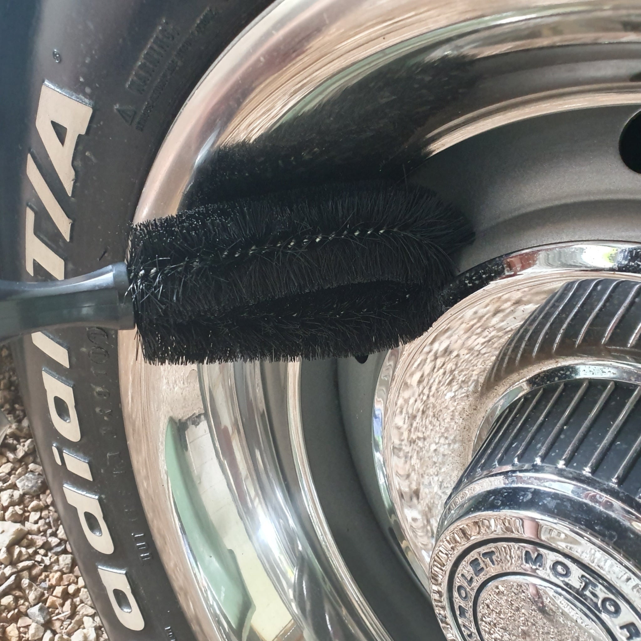 Car Wash Tool Car Tire Brush Special Wheel Brush Cleaning And Cleaning Supplies Tool Steel Ring Brush Black