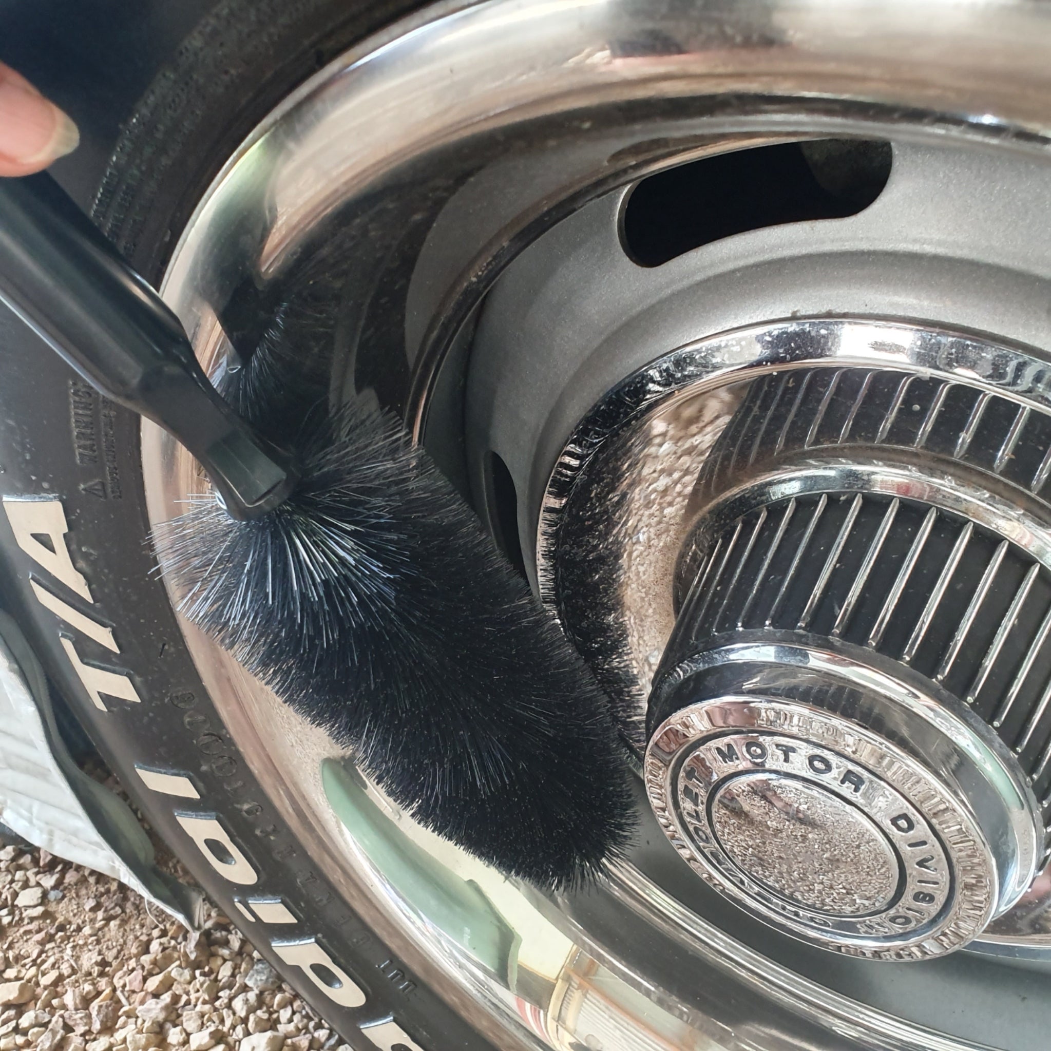 Car Wash Tool Car Tire Brush Special Wheel Brush Cleaning And Cleaning Supplies Tool Steel Ring Brush Black