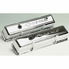 Small Block "Chevrolet" Stamped Tall Steel Rocker Covers, Pair,
