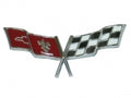 Emblem Front Cross Flag Dark Red Usa-77-79