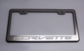 Frame License Plate Black C7 Corvette Lettering Carbon Fiber Inlay-7 Colors Available