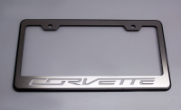 Frame License Plate Black C7 Corvette Lettering Carbon Fiber Inlay-7 Colors Available