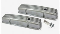Cover Valve Finned Polished Aluminum Small Block With Holes Pair-58-86