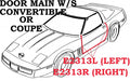 Weatherstrip Door Main Coupe Or Convertible Usa Left-90-96