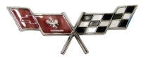 Emblem Front Side Fender Cross Flags Each-77L-79