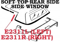 Weatherstrip Soft Top Convertible Rear Side Window Usa Right-86-96