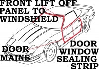Weatherstrip Kit Convertible Body Usa-6 Piece-86-89